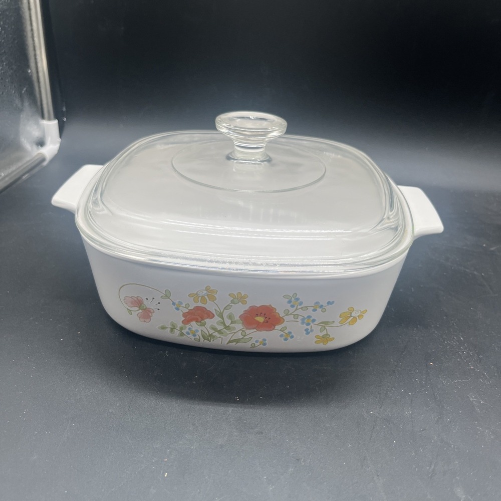 Vintage Corning Ware Wildflower A-2-B 2 Quart Casserole Dish With Lid